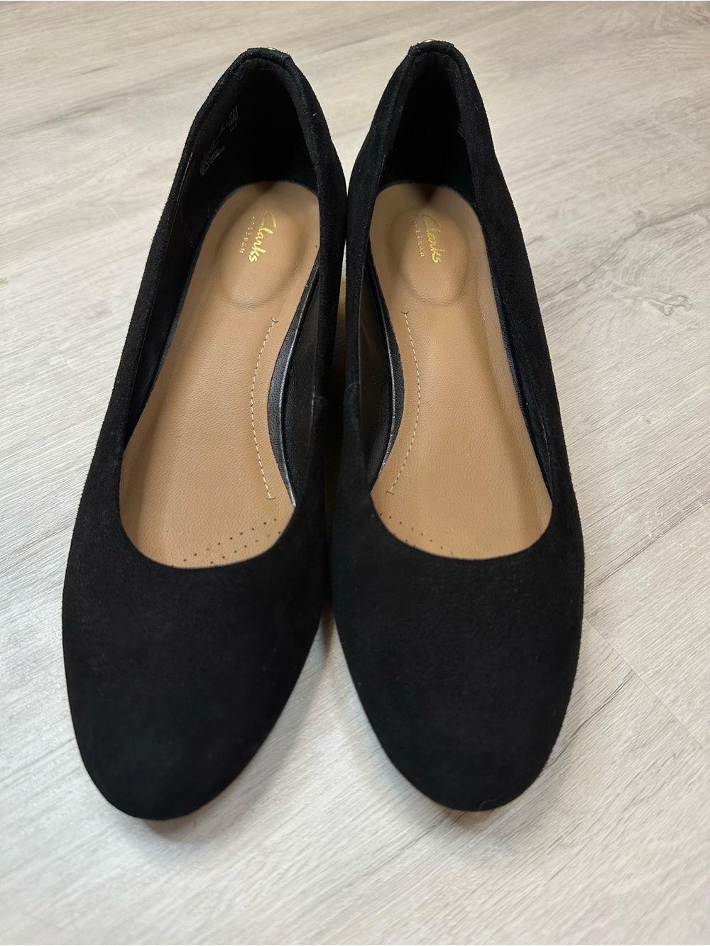 Clarks Artisan Black Suede Slip-On Wedge - 8 - Picture 2 of 7